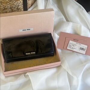 Miu Miu Black Patent Leather Wallet
